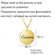 Stainless Steel Birth Month Flower Necklace Custom Name round Pendant Necklace for Women Special Christmas Jewelry Gift