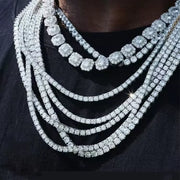 Ready to Ship 2Mm-5Mm Pass Diamond Test S925 Sterling Silver Women Men Hiphop Diamond Necklace GRA Moissanite Tennis Chain