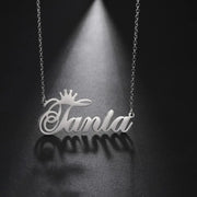 Custom Name Necklace Personality Crown Stainless Steel Necklace for Women Man Customized Jewelry Girlfriend Gift Steel