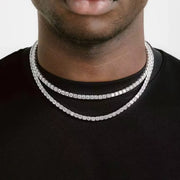 Ready to Ship 2Mm-5Mm Pass Diamond Test S925 Sterling Silver Women Men Hiphop Diamond Necklace GRA Moissanite Tennis Chain