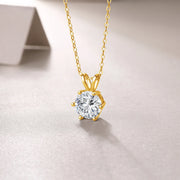 Women'S Neck Chain 100% Real 14K Gold Moissanite Diamond Pendant Necklaces for Girl Wedding Engagement Valentines Gifts Jewelry
