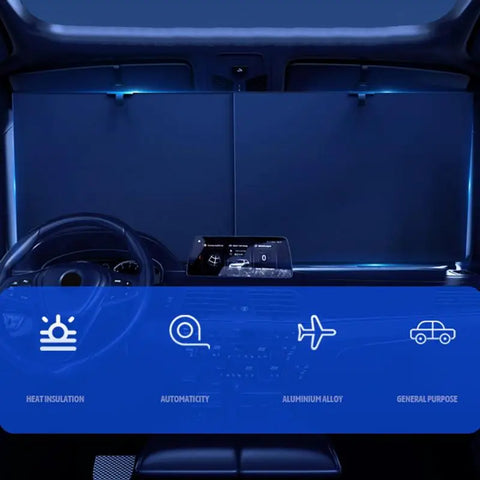 Car Windshield Sun Shade Retractable Automatic Car Roller Sunshade Car Interior Sun Protection Block Curtain against Direct