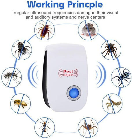 Electronic Pest Reject Control Ultrasonic Repeller Home Bug Rat Spider Roaches