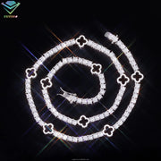 Ready to Ship 2Mm-5Mm Pass Diamond Test S925 Sterling Silver Women Men Hiphop Diamond Necklace GRA Moissanite Tennis Chain