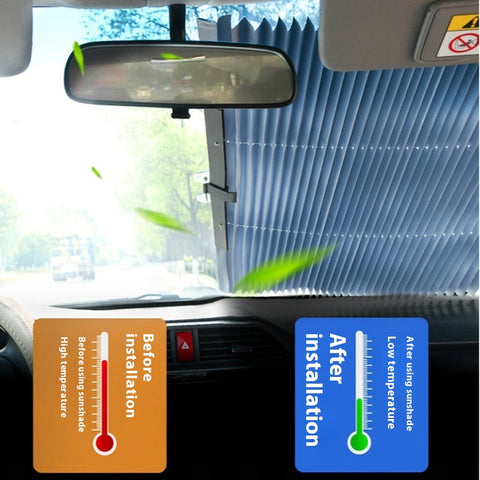 Automatic Retractable Sunshade Sun Protection Front Windscreen Car Sunshade Windproof Summer Car Sunshade