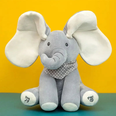 Animated Elephant Toys Plush Singing Elephant with Ears Moving Electric Plush Toy Adorable Elephant Stuffed Animal Toy for Baby'