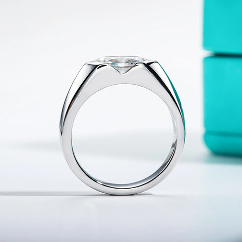Anujewel 1Ct Marquise Cut D Color Moissanite Diamond Engagement Men Ring Silver Wedding Ring for Women Customized Jewelry