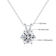 Women'S Neck Chain 100% Real 14K Gold Moissanite Diamond Pendant Necklaces for Girl Wedding Engagement Valentines Gifts Jewelry